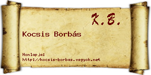Kocsis Borbás névjegykártya